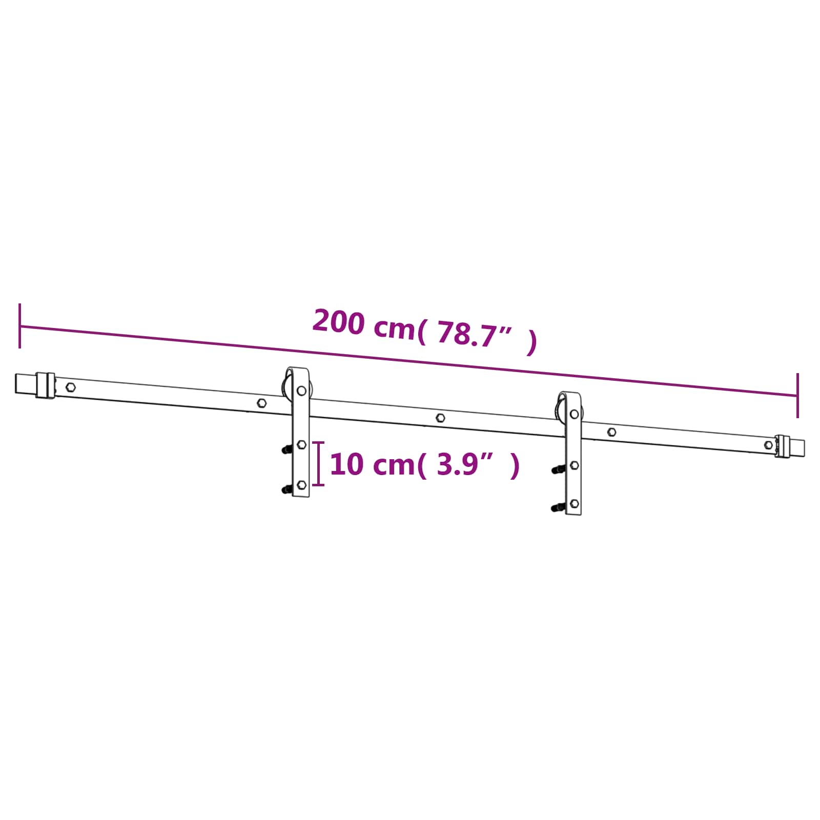 Συρόμενη Πόρτα Φυσικό και Λευκό 100 x 210 cm - Pakobazaar