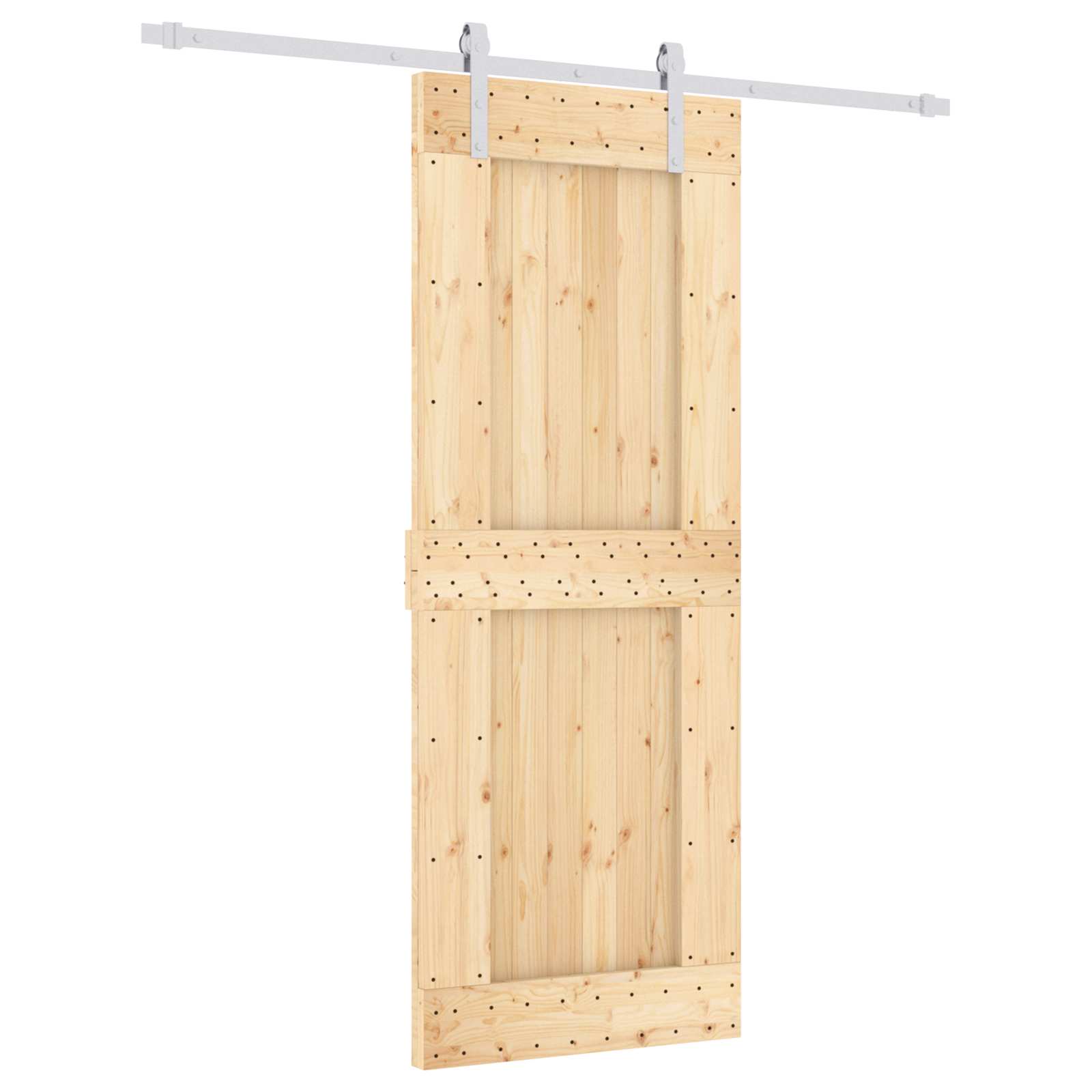 Συρόμενη Πόρτα Φυσικό και Λευκό 80 x 210 cm - Pakobazaar