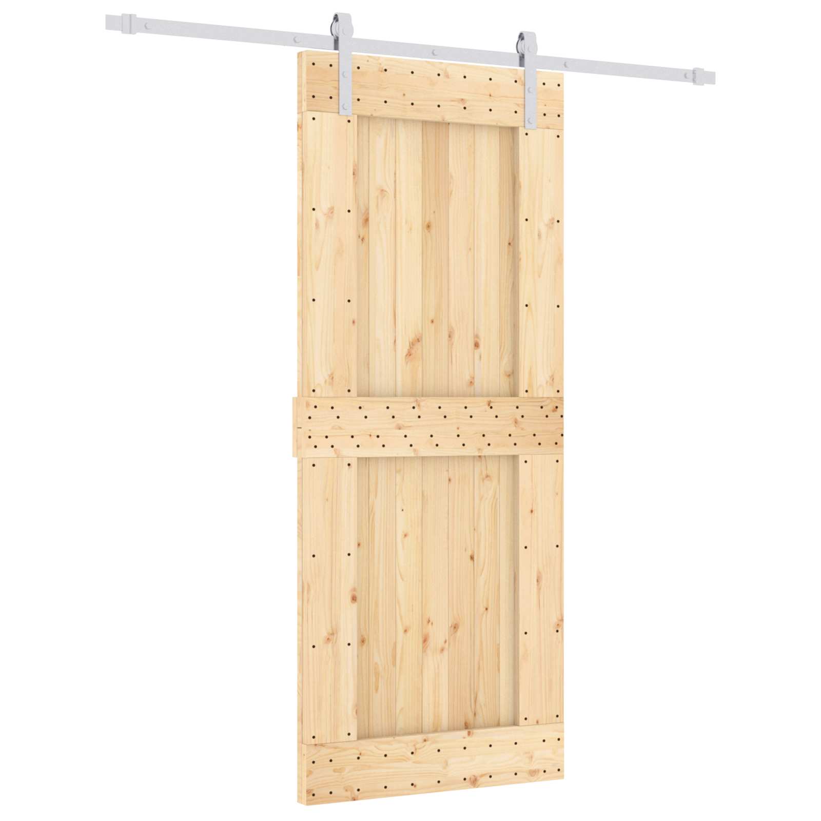 Συρόμενη Πόρτα Φυσικό και Λευκό 85 x 210 cm - Pakobazaar