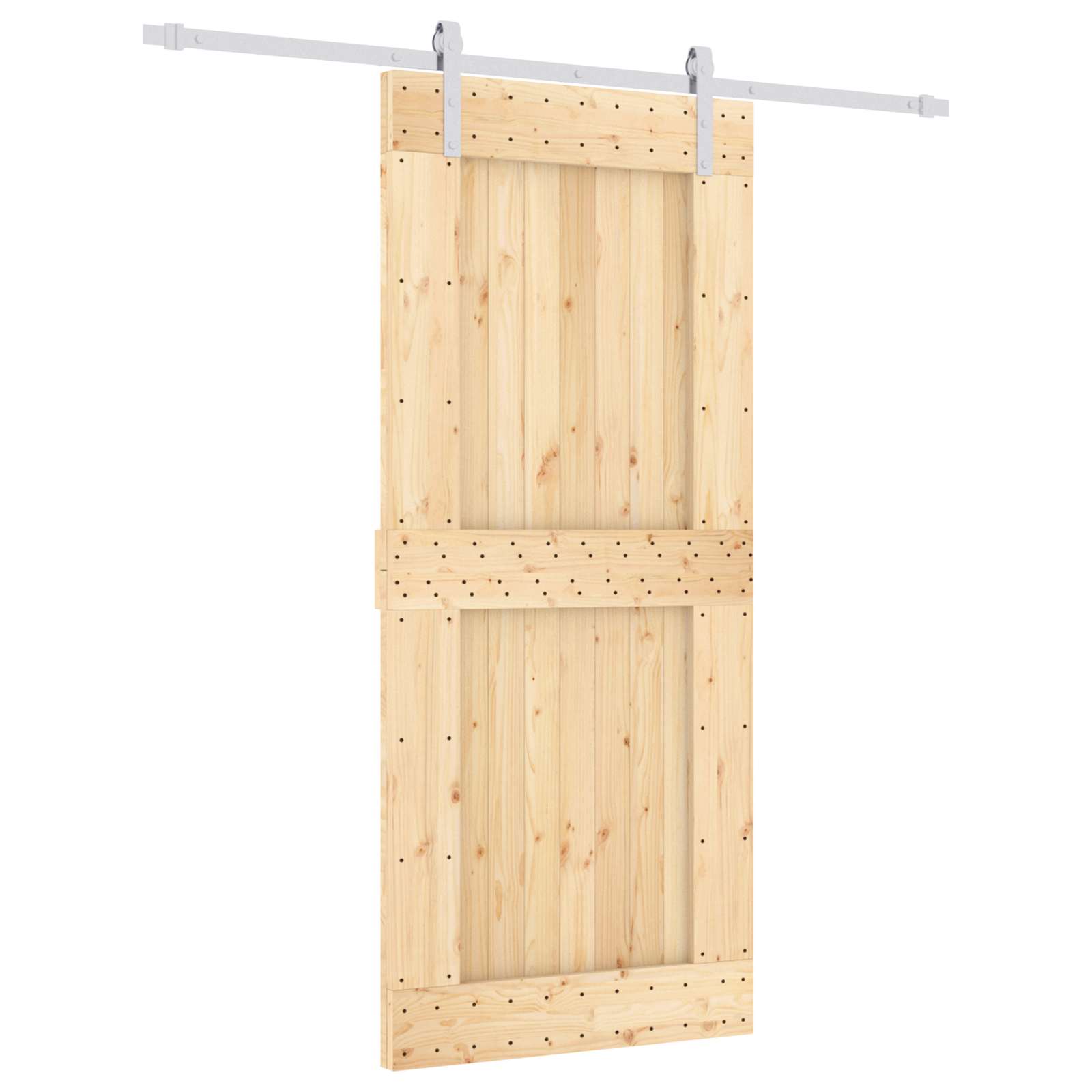 Συρόμενη Πόρτα Φυσικό και Λευκό 90 x 210 cm