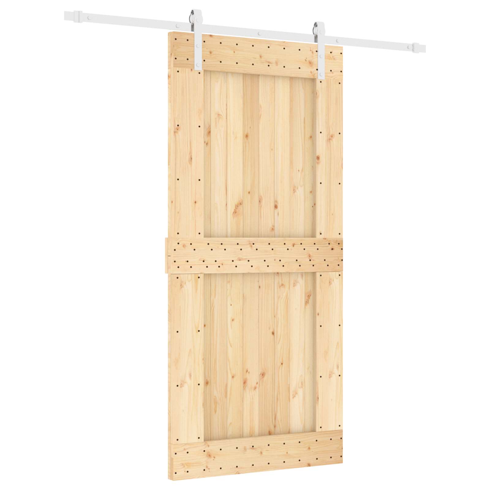 Συρόμενη Πόρτα Φυσικό και Λευκό 95 x 210 cm - Pakobazaar