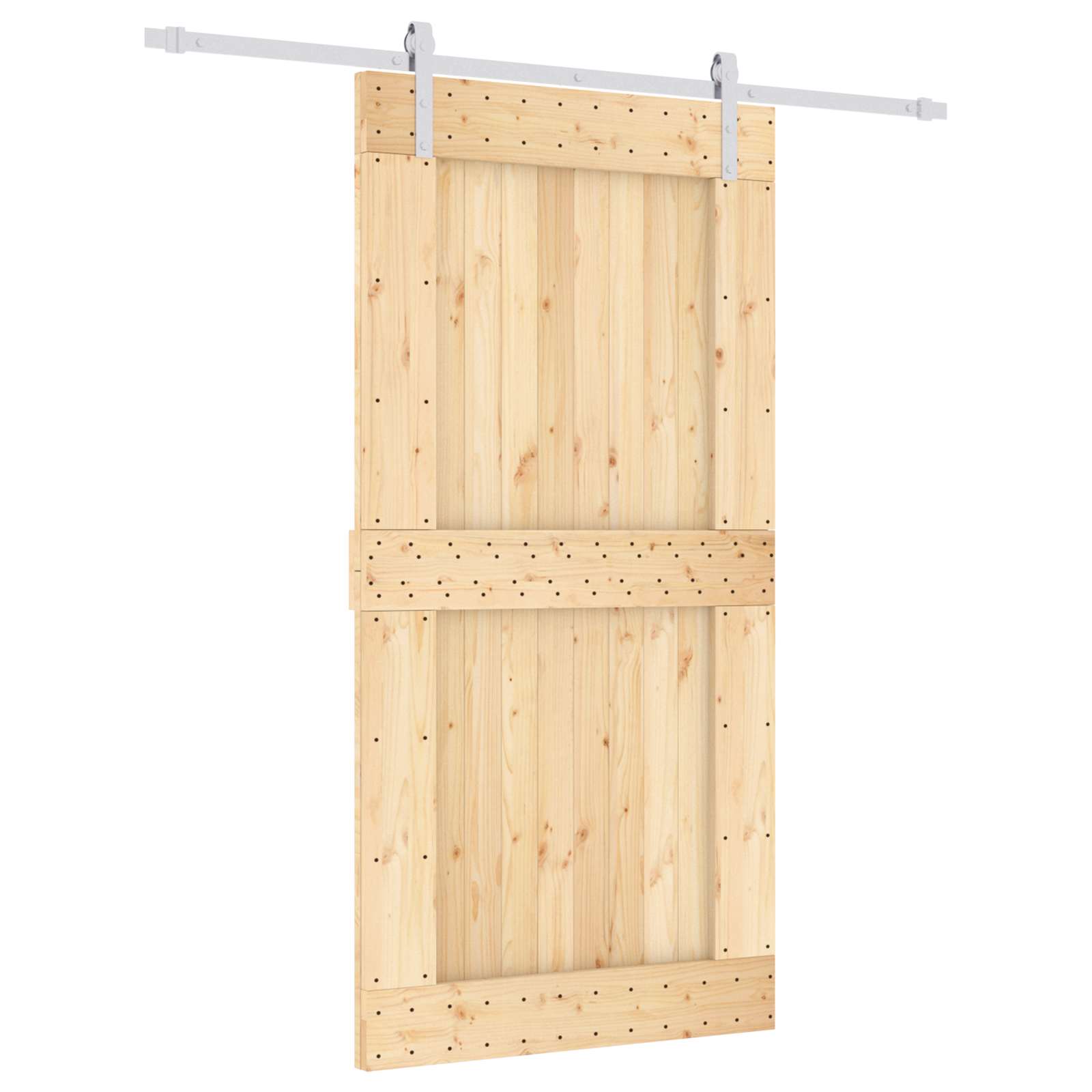 Συρόμενη Πόρτα Φυσικό και Λευκό 100 x 210 cm - Pakobazaar