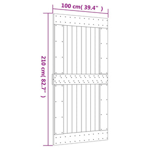 Συρόμενη Πόρτα Φυσικό και Λευκό 100 x 210 cm - Pakobazaar
