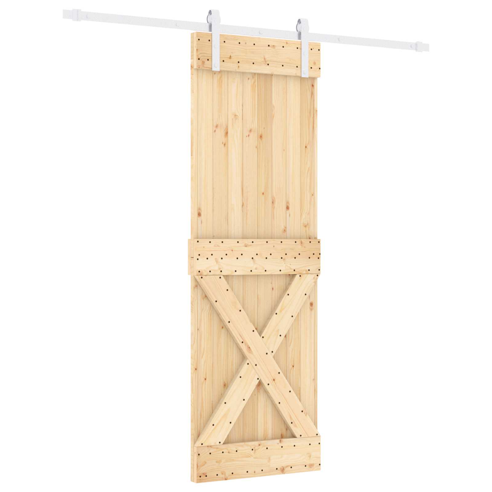 Συρόμενη Πόρτα Φυσικό και Λευκό 70 x 210 cm - Pakobazaar