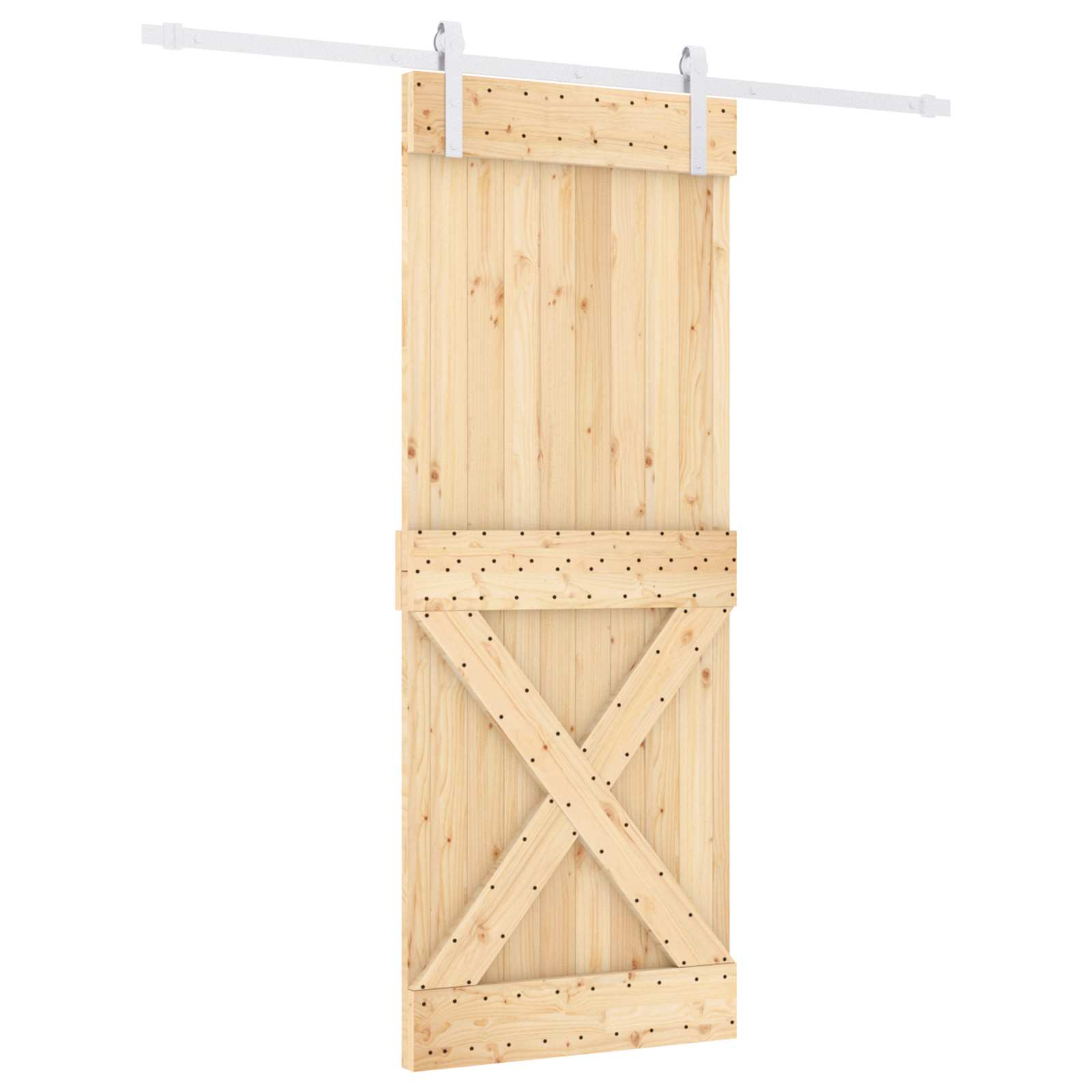 Συρόμενη Πόρτα Φυσικό και Λευκό 80 x 210 cm - Pakobazaar