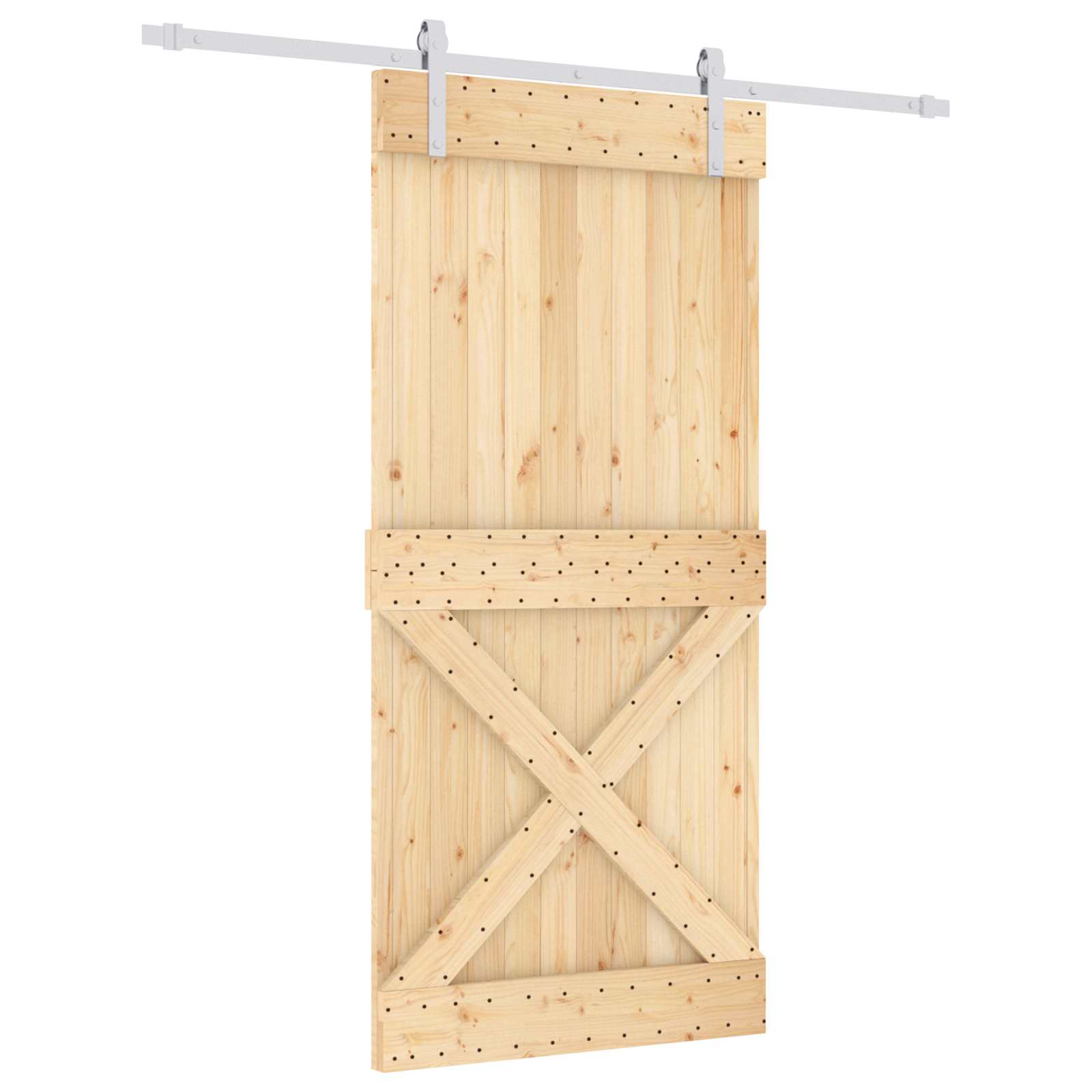Συρόμενη Πόρτα Φυσικό και Λευκό 95 x 210 cm - Pakobazaar