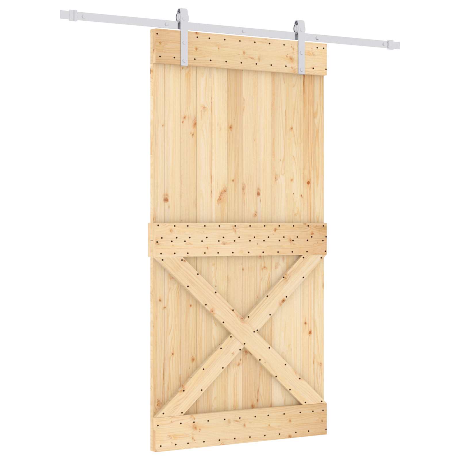 Συρόμενη Πόρτα Φυσικό και Λευκό 100 x 210 cm - Pakobazaar