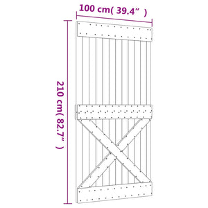 Συρόμενη Πόρτα Φυσικό και Λευκό 100 x 210 cm - Pakobazaar