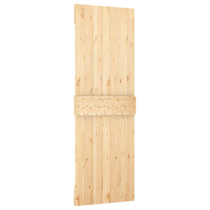 Συρόμενη Πόρτα Φυσικό και Μαύρο 70 x 210 cm - Pakobazaar