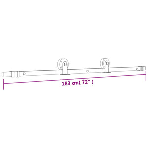 Συρόμενη Πόρτα Φυσικό και Μαύρο 85 x 210 cm - Pakobazaar
