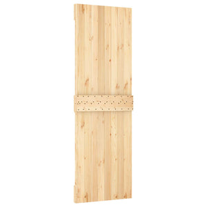 Συρόμενη Πόρτα Φυσικό και Μαύρο 70 x 210 cm - Pakobazaar