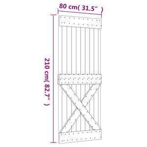 Συρόμενη Πόρτα Φυσικό και Μαύρο 80 x 210 cm - Pakobazaar
