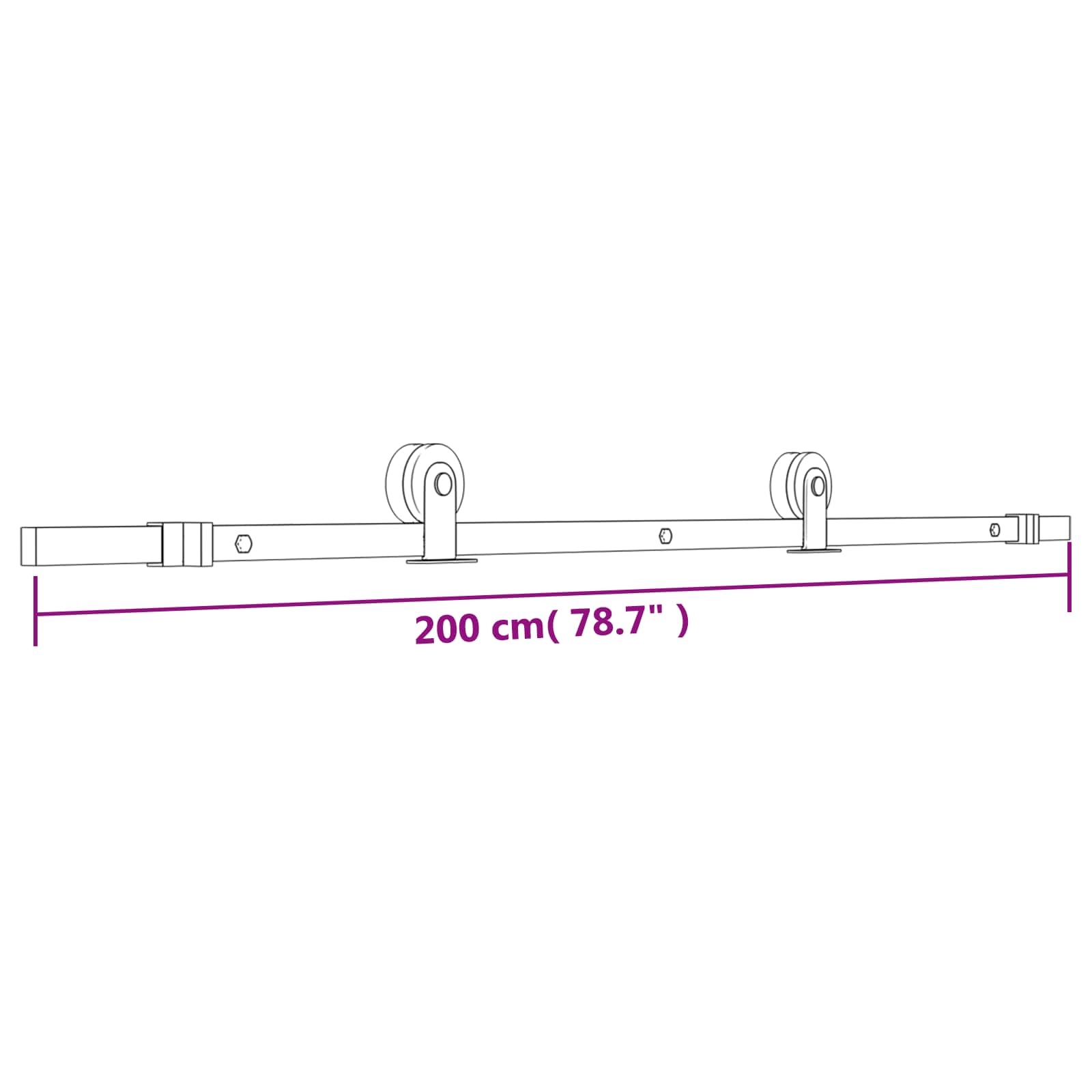 Συρόμενη Πόρτα Φυσικό και Μαύρο 80 x 210 cm - Pakobazaar