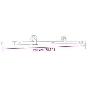 Συρόμενη Πόρτα Φυσικό και Μαύρο 90 x 210 cm - Pakobazaar