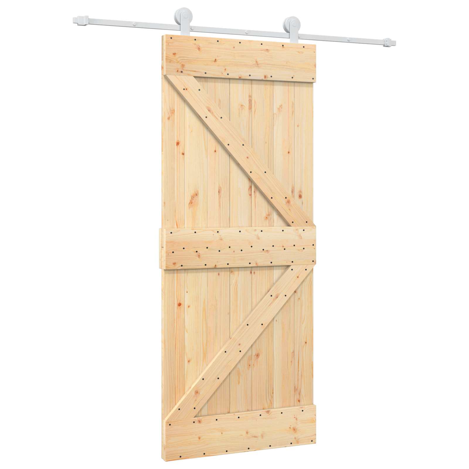 Συρόμενη Πόρτα Φυσικό και Λευκό 85 x 210 cm - Pakobazaar