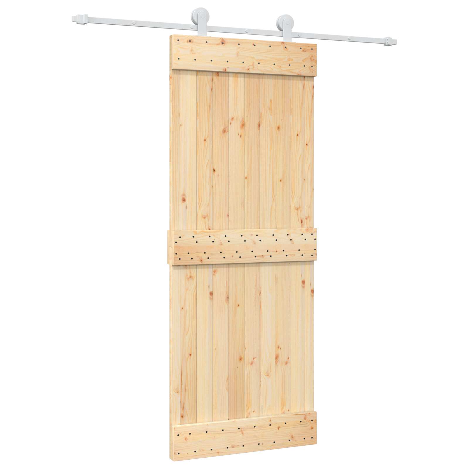 Συρόμενη Πόρτα Φυσικό και Λευκό 80 x 210 cm - Pakobazaar