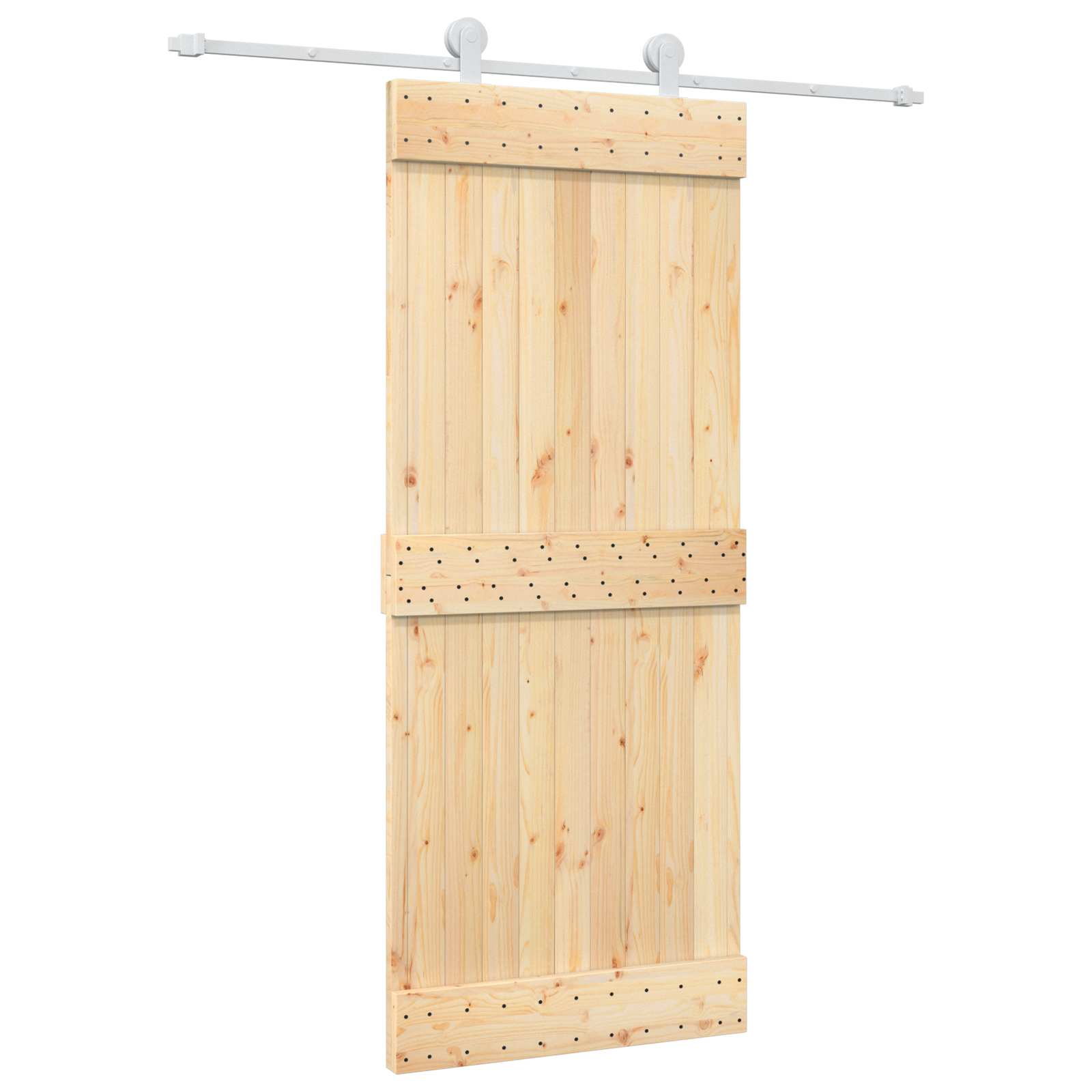 Συρόμενη Πόρτα Φυσικό και Λευκό 85 x 210 cm - Pakobazaar