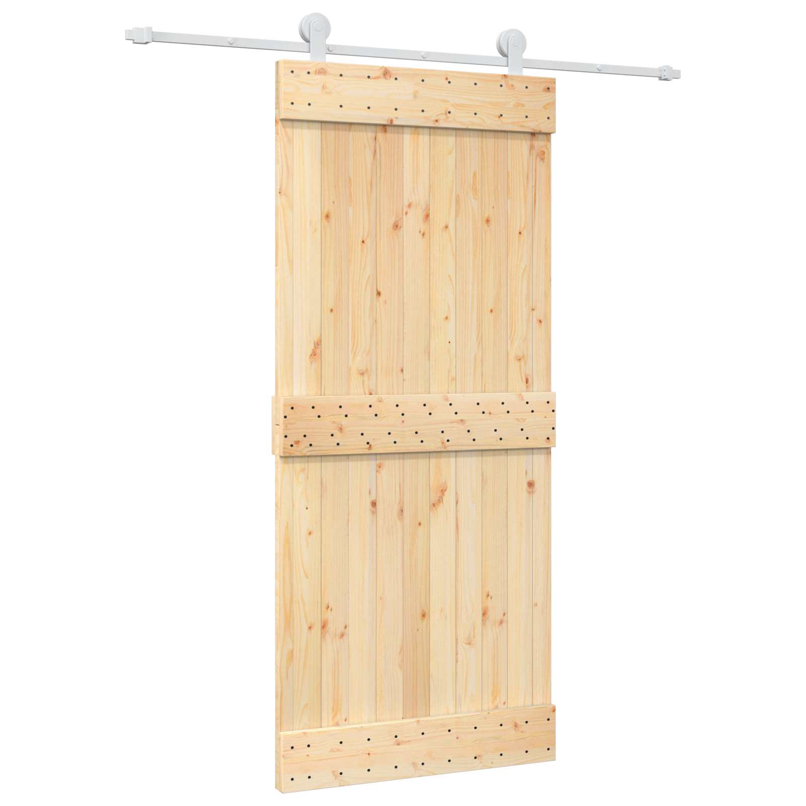 Συρόμενη Πόρτα Φυσικό και Λευκό 90 x 210 cm