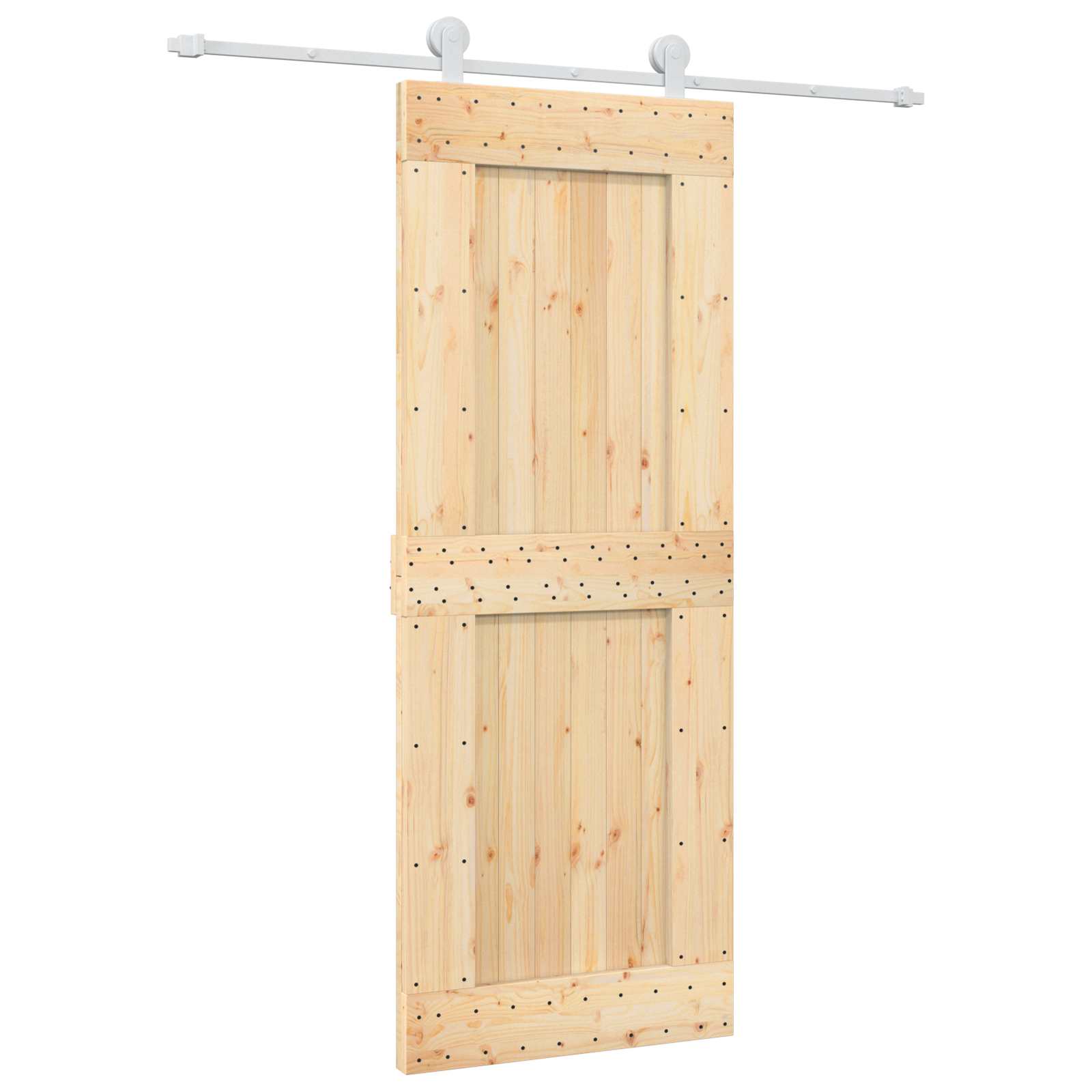 Συρόμενη Πόρτα Φυσικό και Λευκό 80 x 210 cm