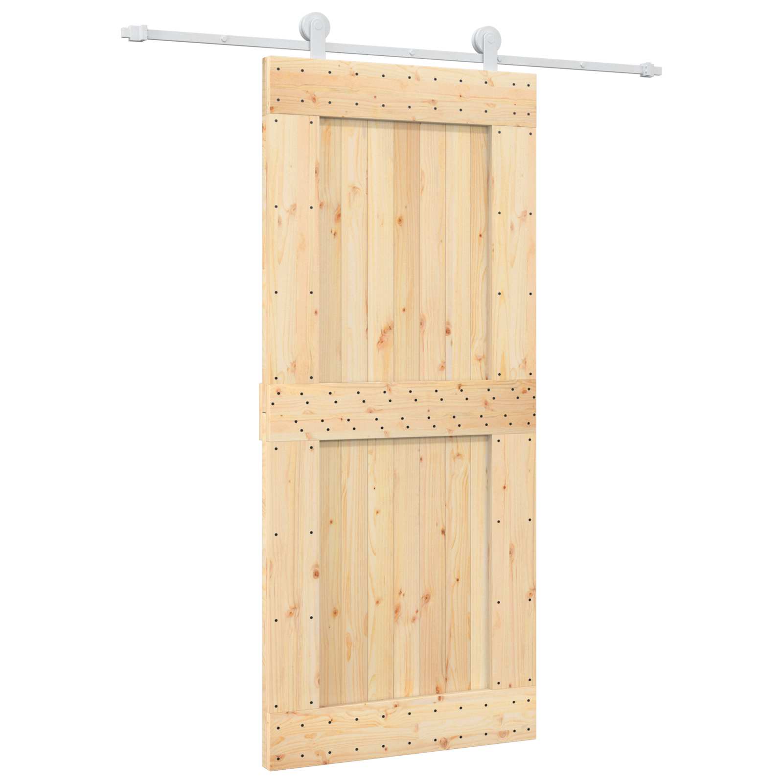 Συρόμενη Πόρτα Φυσικό και Λευκό 90 x 210 cm