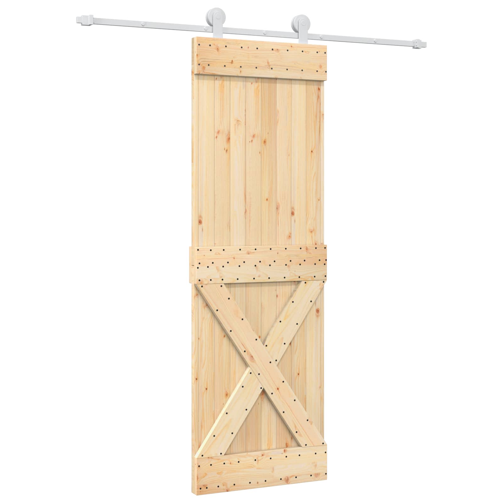 Συρόμενη Πόρτα Φυσικό και Λευκό 70 x 210 cm