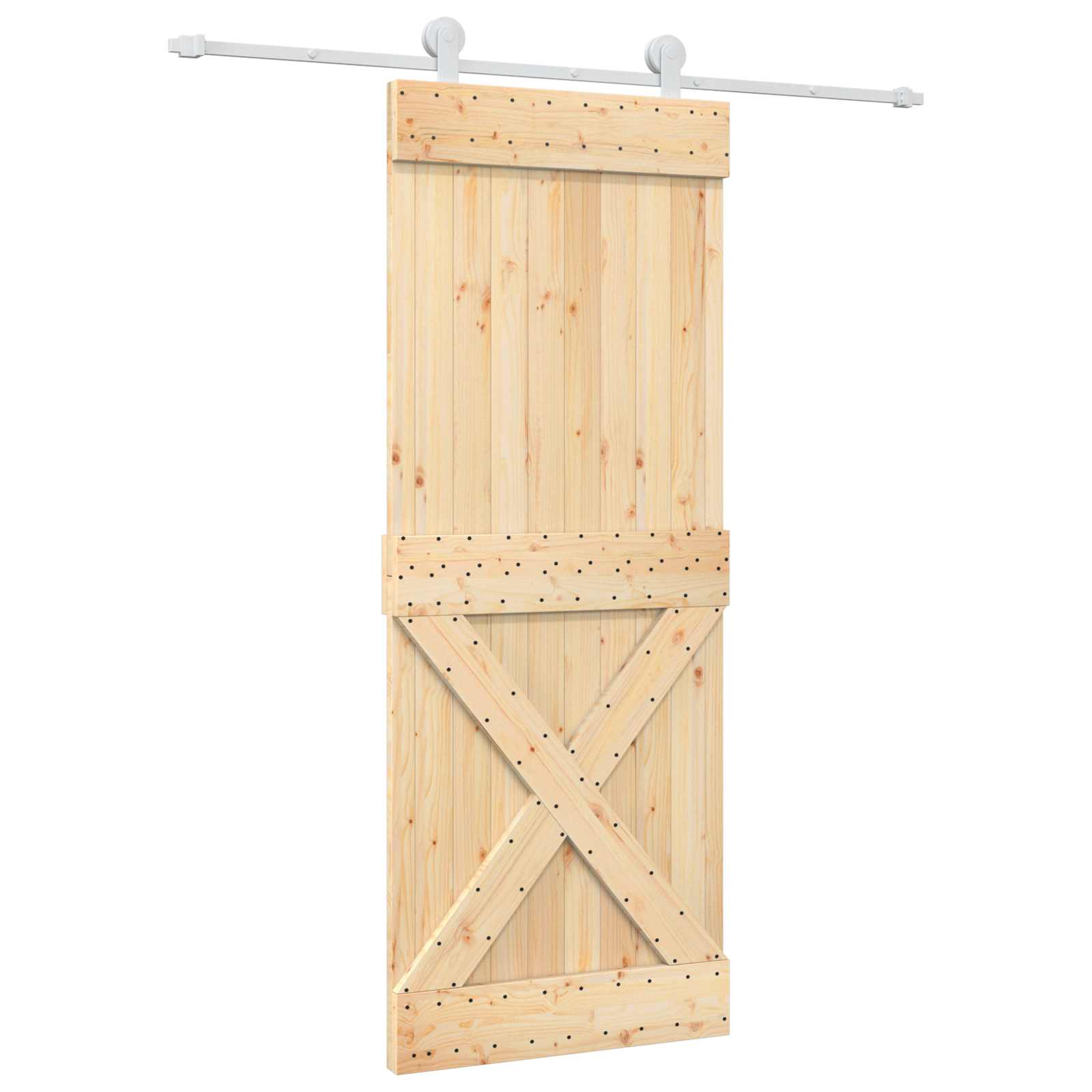 Συρόμενη Πόρτα Φυσικό και Λευκό 80 x 210 cm - Pakobazaar