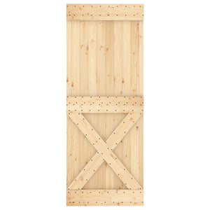 Συρόμενη Πόρτα Φυσικό και Λευκό 80 x 210 cm - Pakobazaar