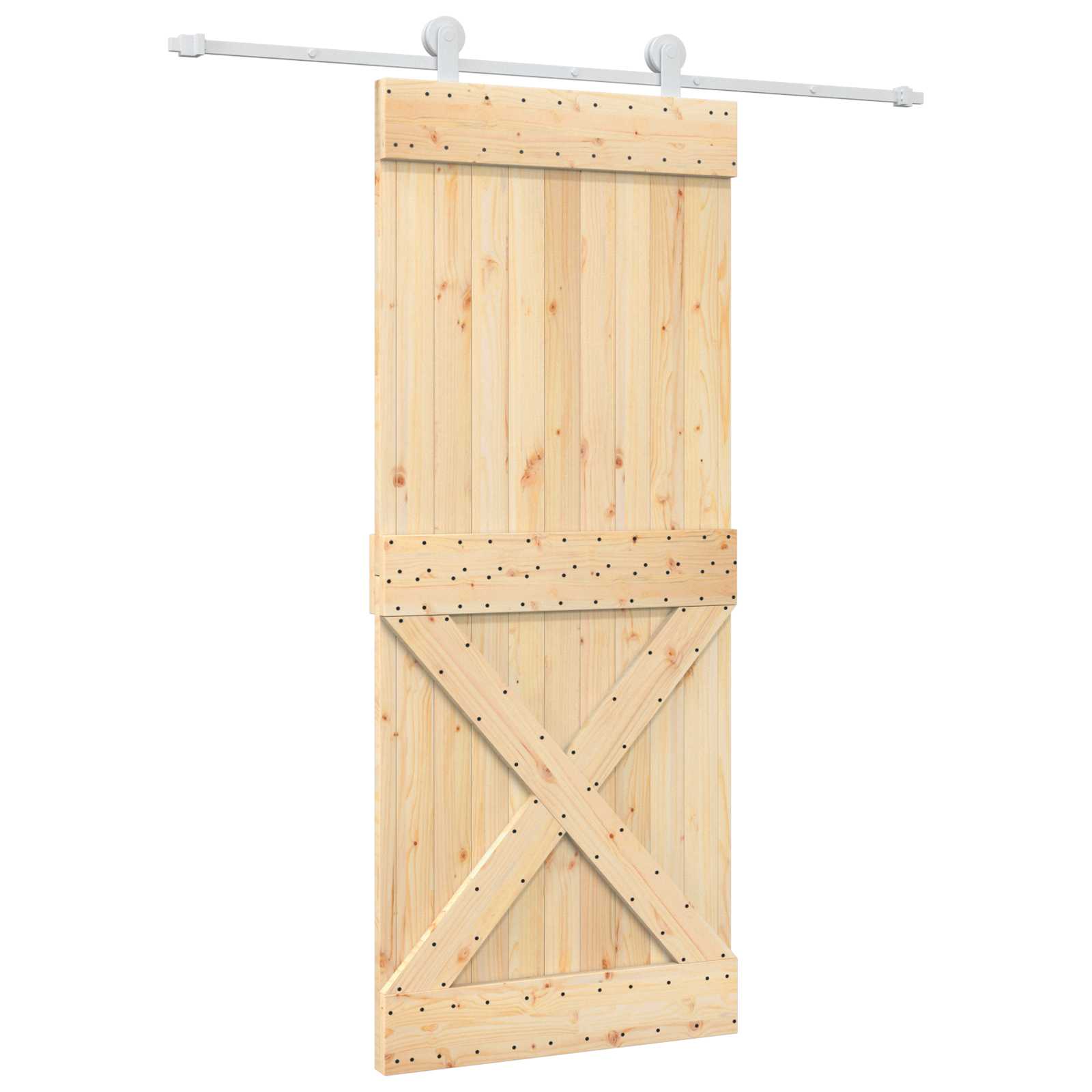 Συρόμενη Πόρτα Φυσικό και Λευκό 85 x 210 cm - Pakobazaar