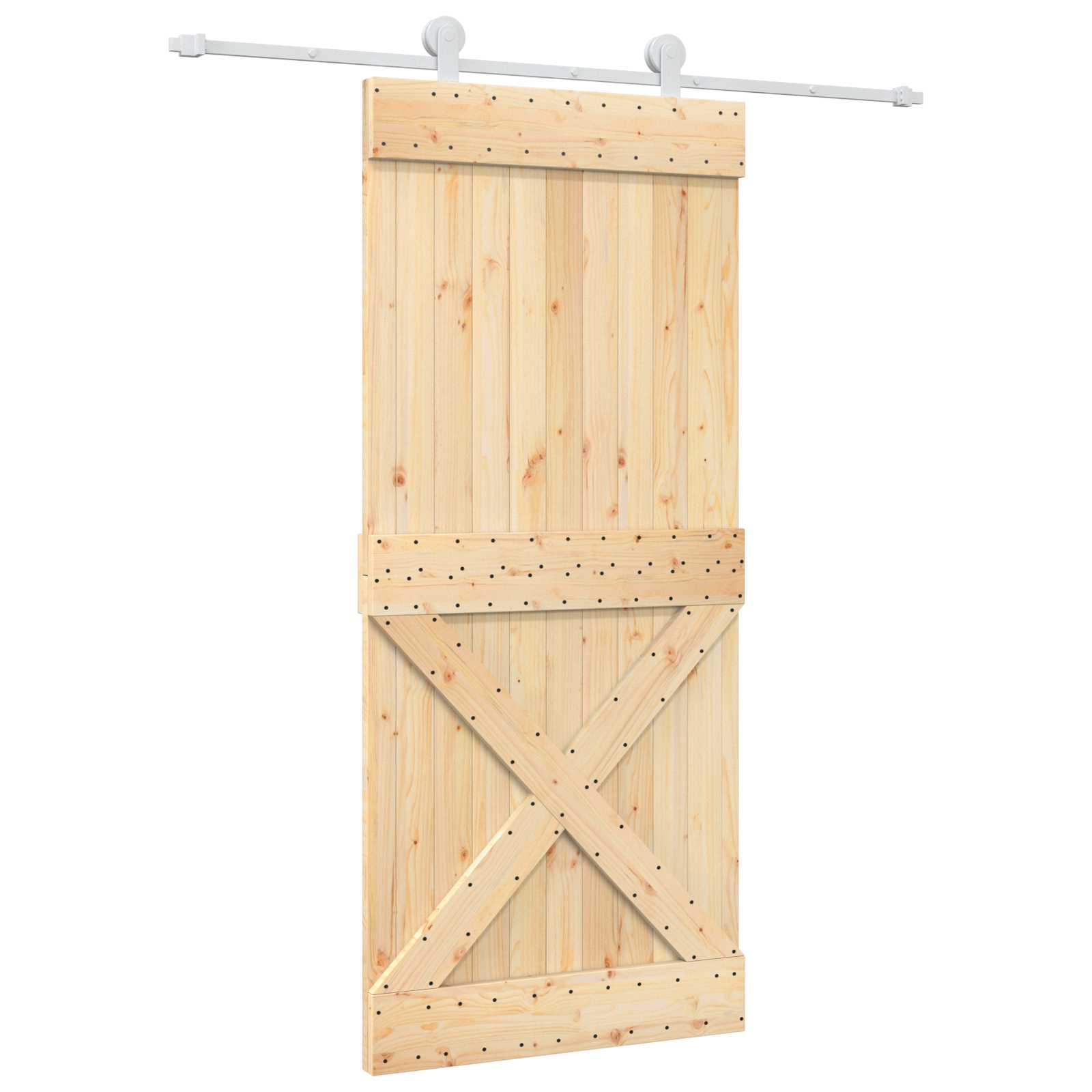 Συρόμενη Πόρτα Φυσικό και Λευκό 90 x 210 cm