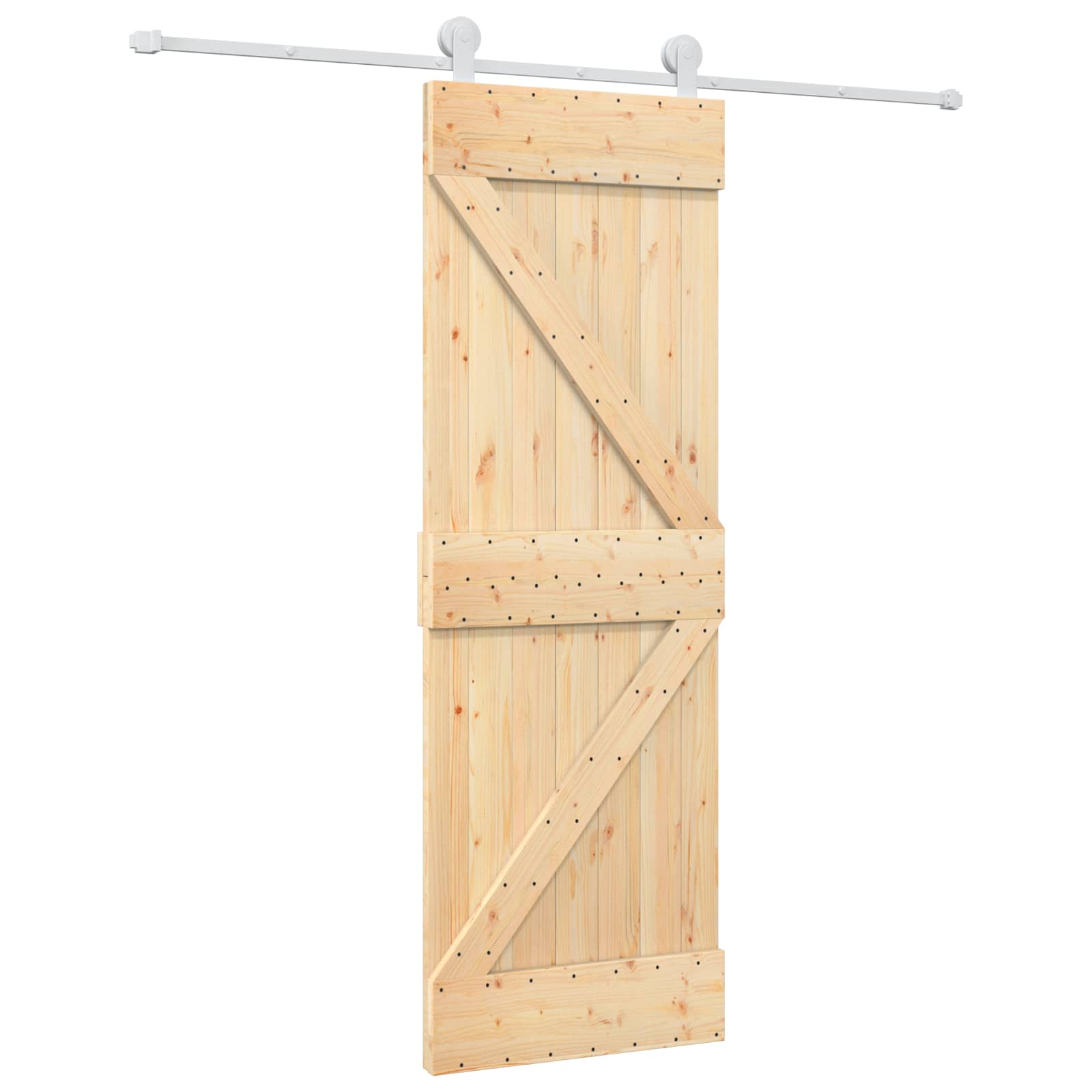 Συρόμενη Πόρτα Φυσικό και Λευκό 70 x 210 cm - Pakobazaar