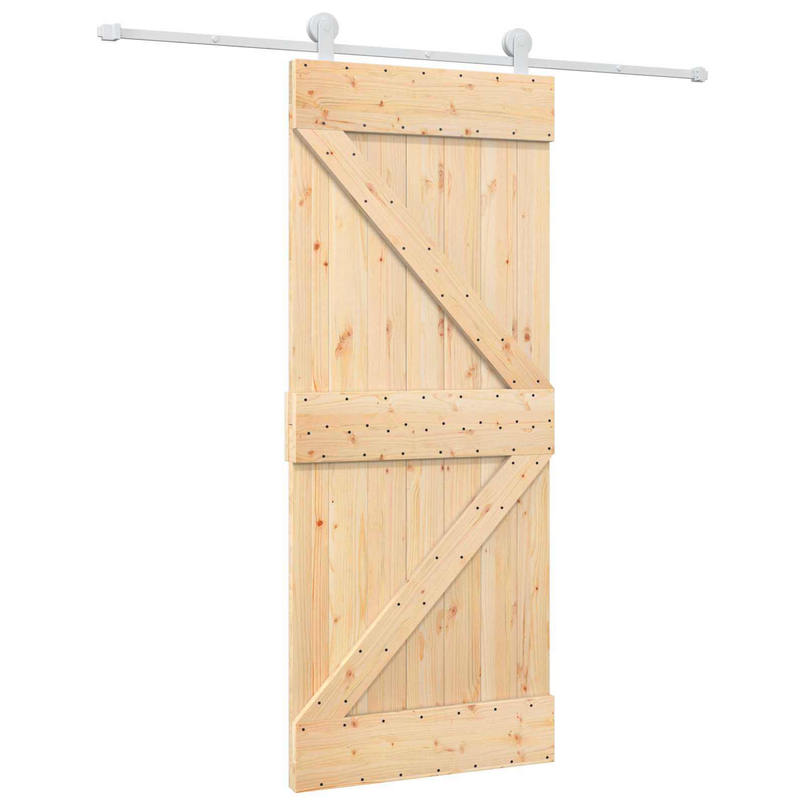 Συρόμενη Πόρτα Φυσικό και Λευκό 85 x 210 cm - Pakobazaar