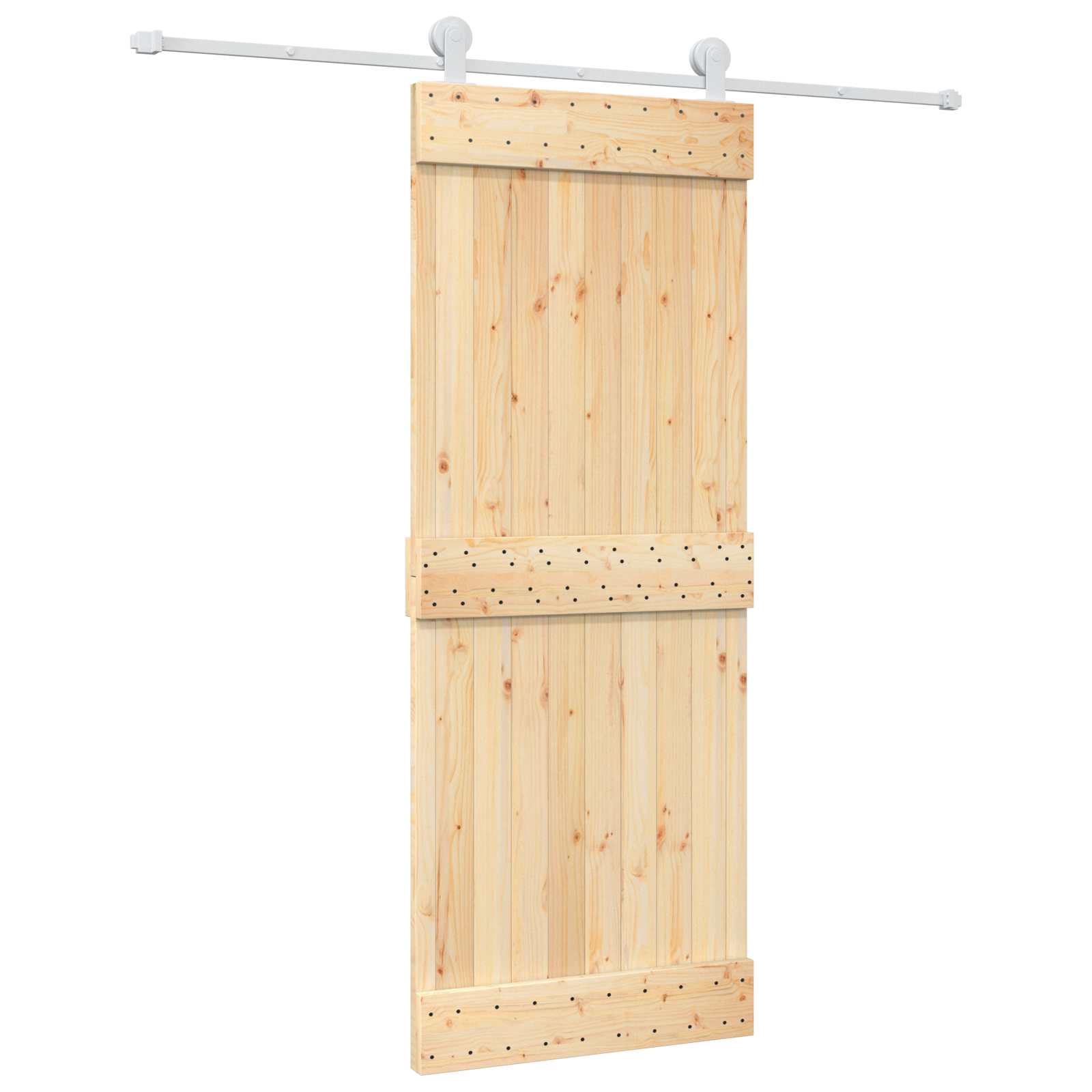 Συρόμενη Πόρτα Φυσικό και Λευκό 80 x 210 cm - Pakobazaar