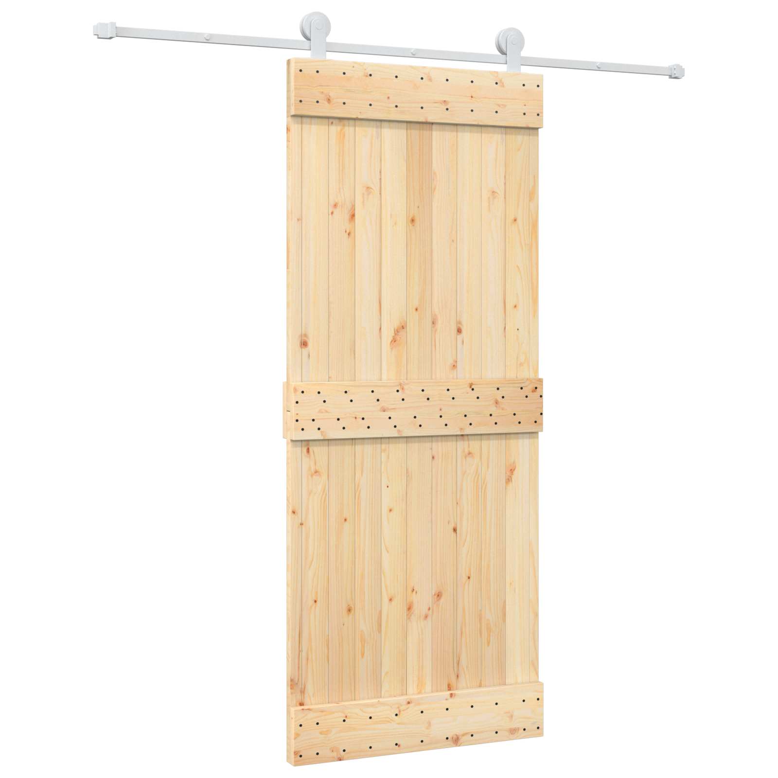 Συρόμενη Πόρτα Φυσικό και Λευκό 85 x 210 cm - Pakobazaar