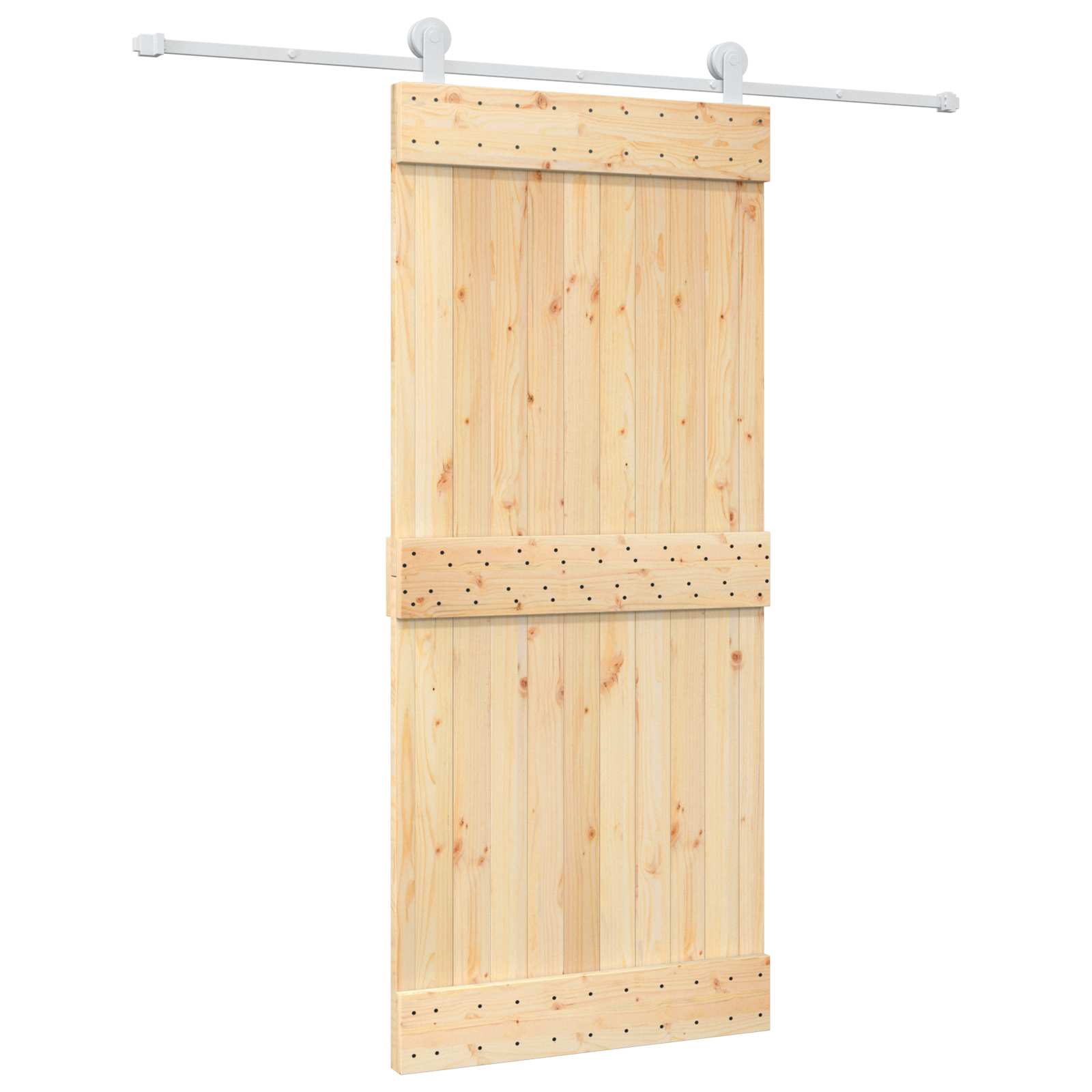 Συρόμενη Πόρτα Φυσικό και Λευκό 90 x 210 cm - Pakobazaar