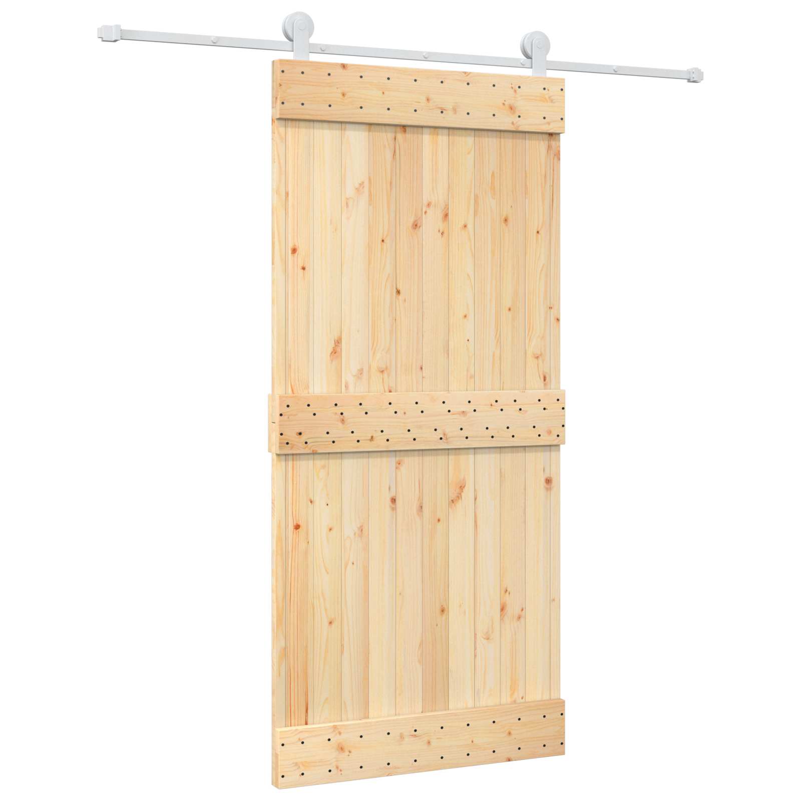 Συρόμενη Πόρτα Φυσικό και Λευκό 95 x 210 cm - Pakobazaar
