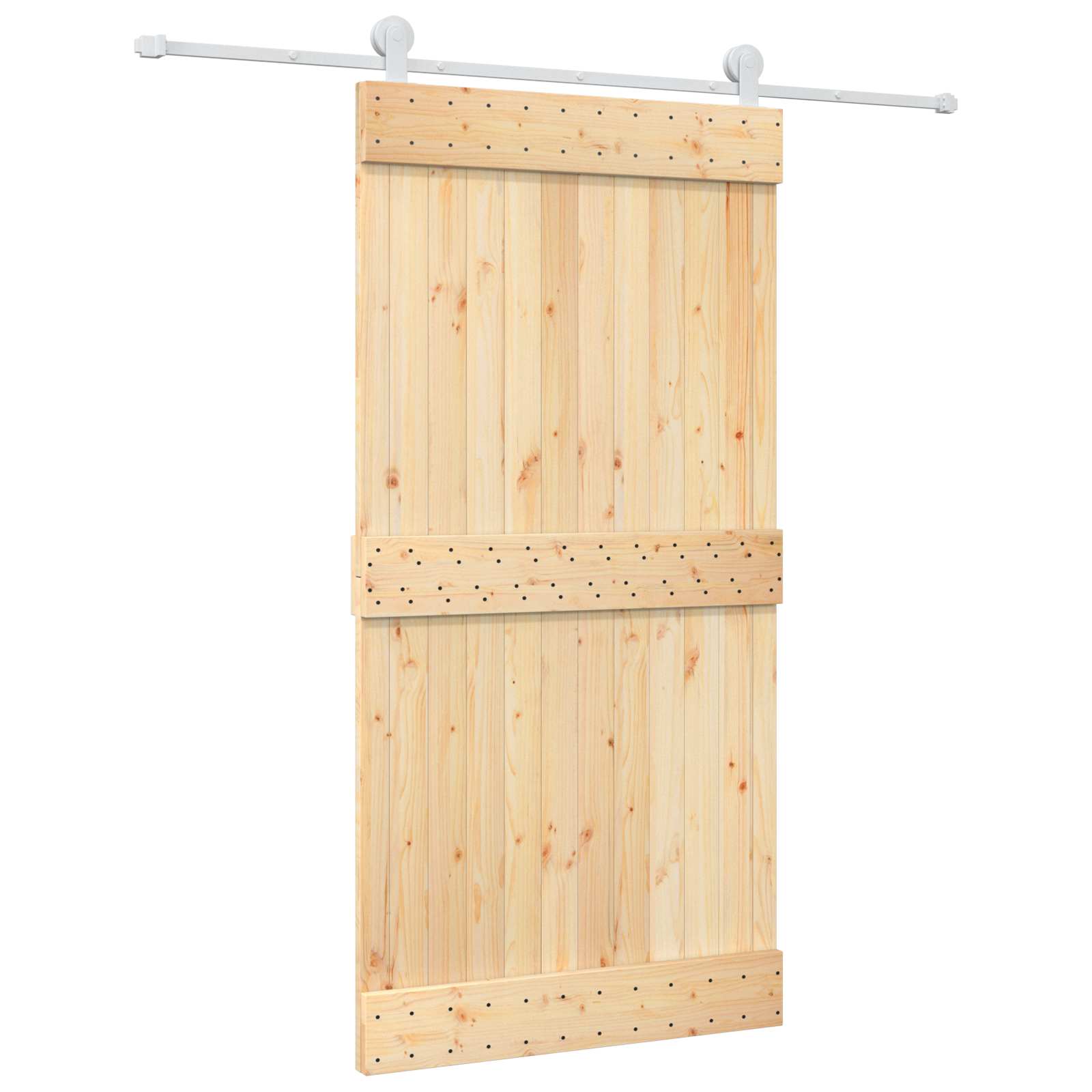 Συρόμενη Πόρτα Φυσικό και Λευκό 100 x 210 cm - Pakobazaar