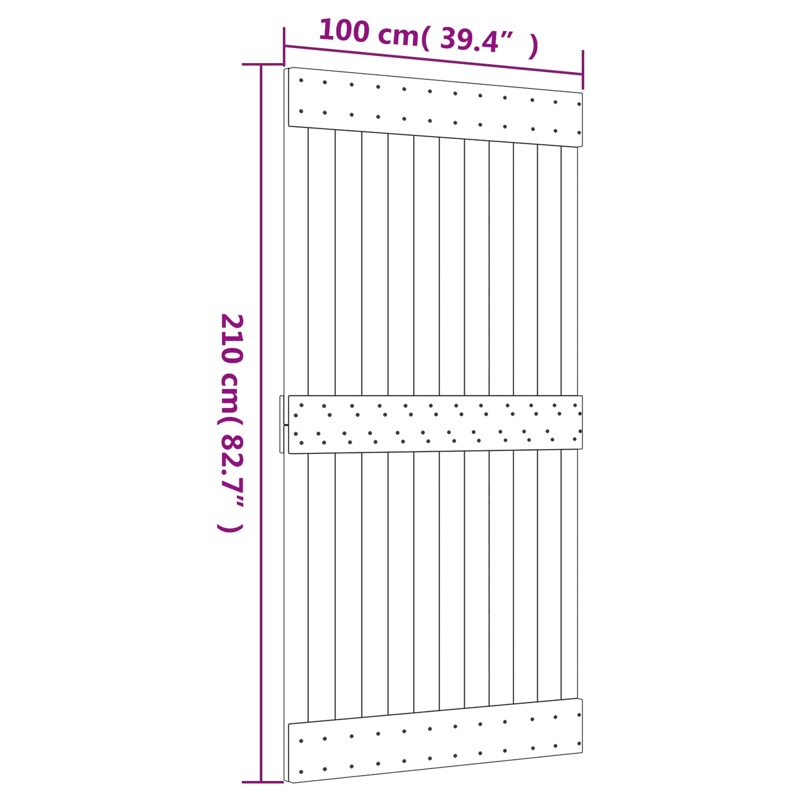 Συρόμενη Πόρτα Φυσικό και Λευκό 100 x 210 cm - Pakobazaar