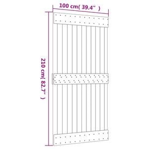Συρόμενη Πόρτα Φυσικό και Λευκό 100 x 210 cm - Pakobazaar