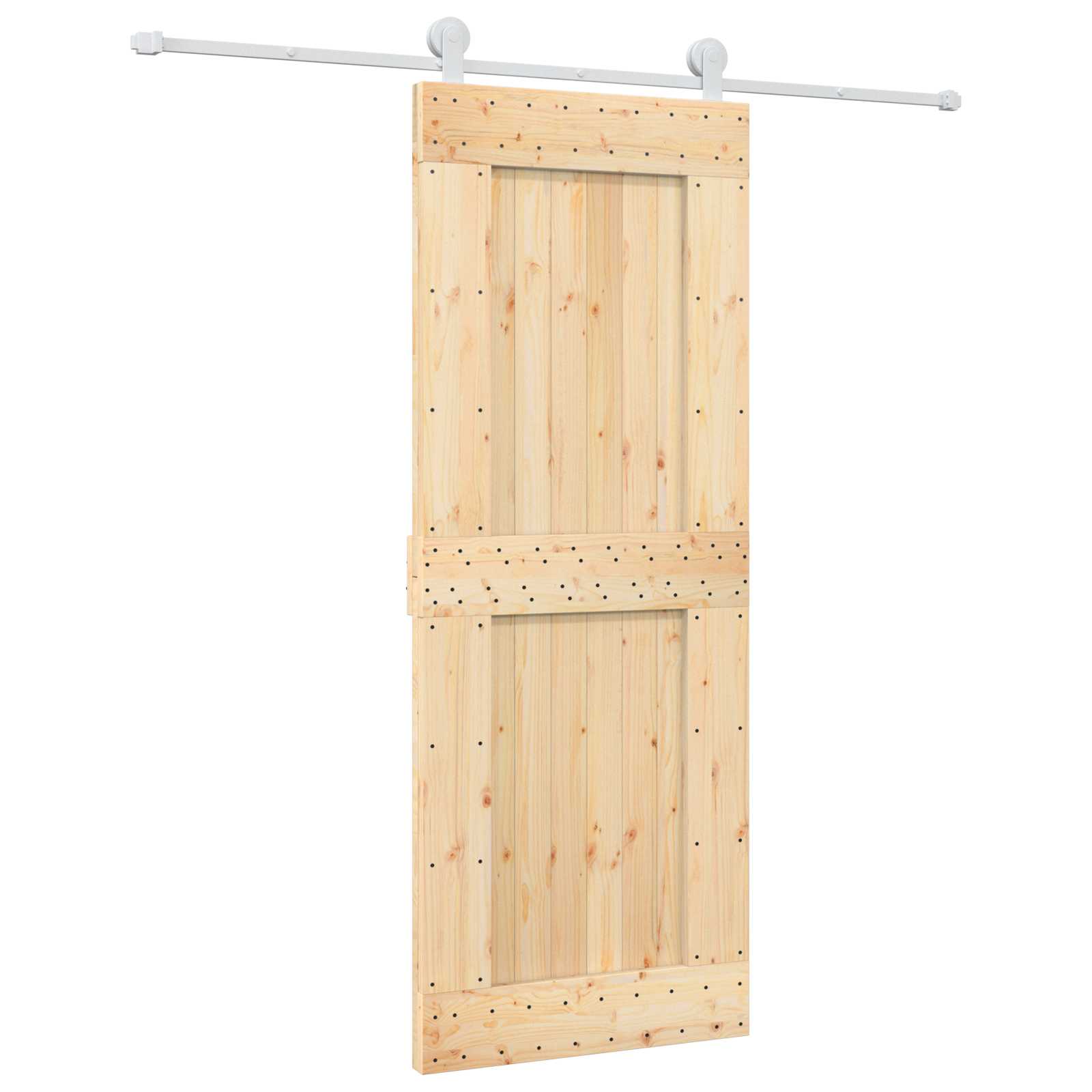 Συρόμενη Πόρτα Φυσικό και Λευκό 80 x 210 cm - Pakobazaar