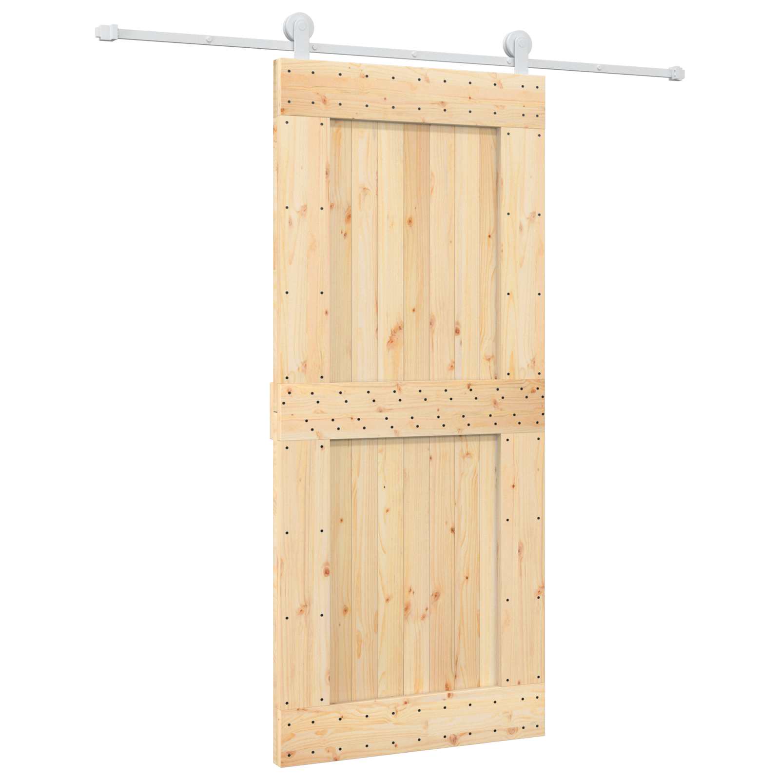 Συρόμενη Πόρτα Φυσικό και Λευκό 90 x 210 cm - Pakobazaar