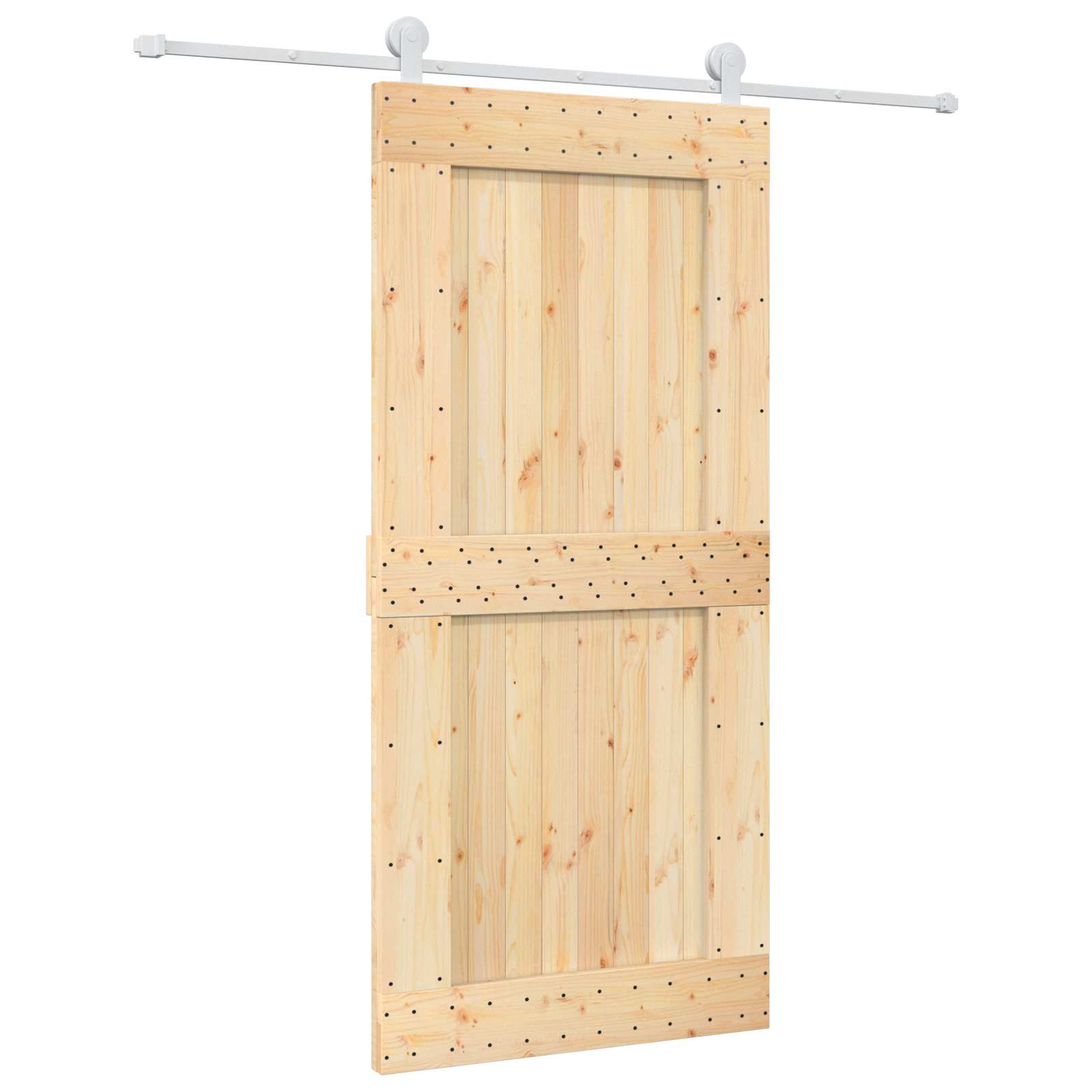 Συρόμενη Πόρτα Φυσικό και Λευκό 95 x 210 cm