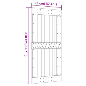 Συρόμενη Πόρτα Φυσικό και Λευκό 95 x 210 cm