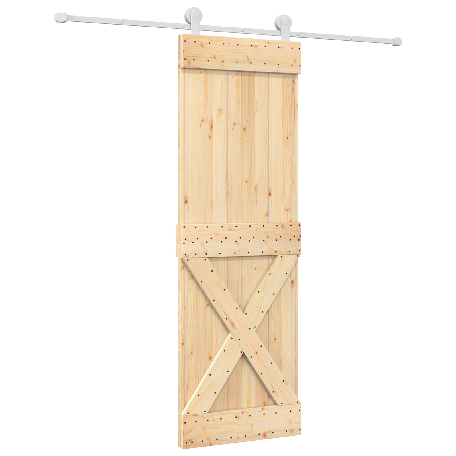 Συρόμενη Πόρτα Φυσικό και Λευκό 70 x 210 cm