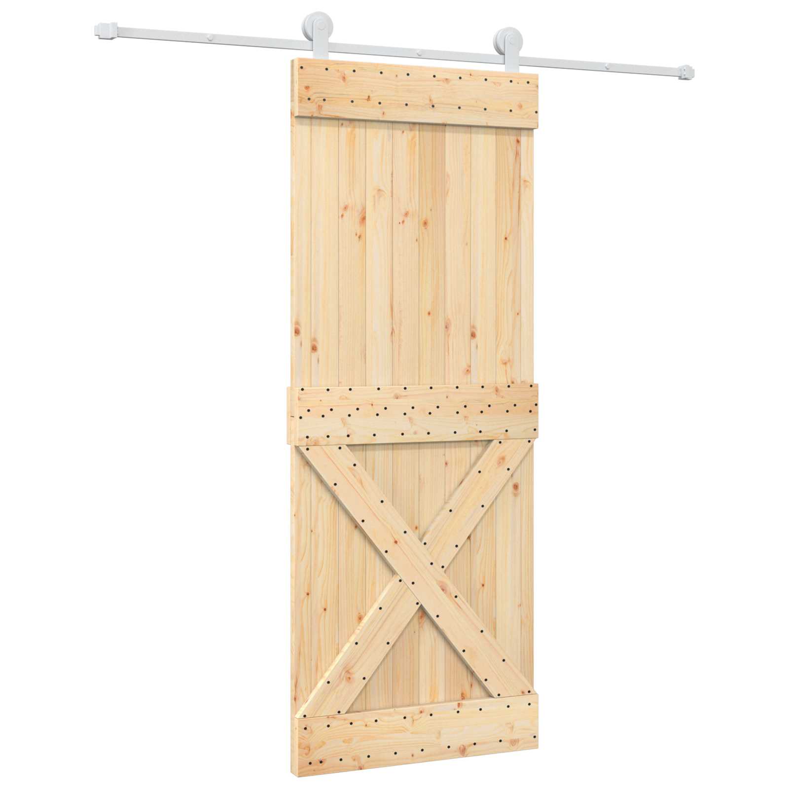 Συρόμενη Πόρτα Φυσικό και Λευκό 80 x 210 cm - Pakobazaar
