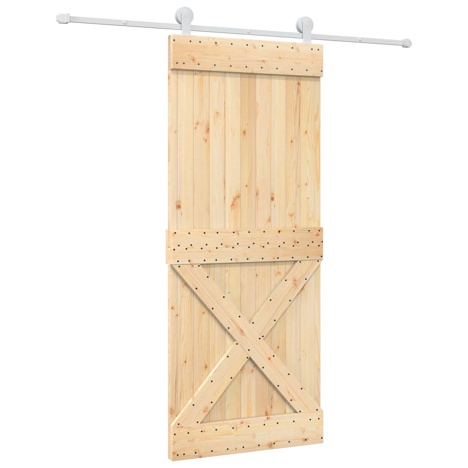 Συρόμενη Πόρτα Φυσικό και Λευκό 85 x 210 cm - Pakobazaar