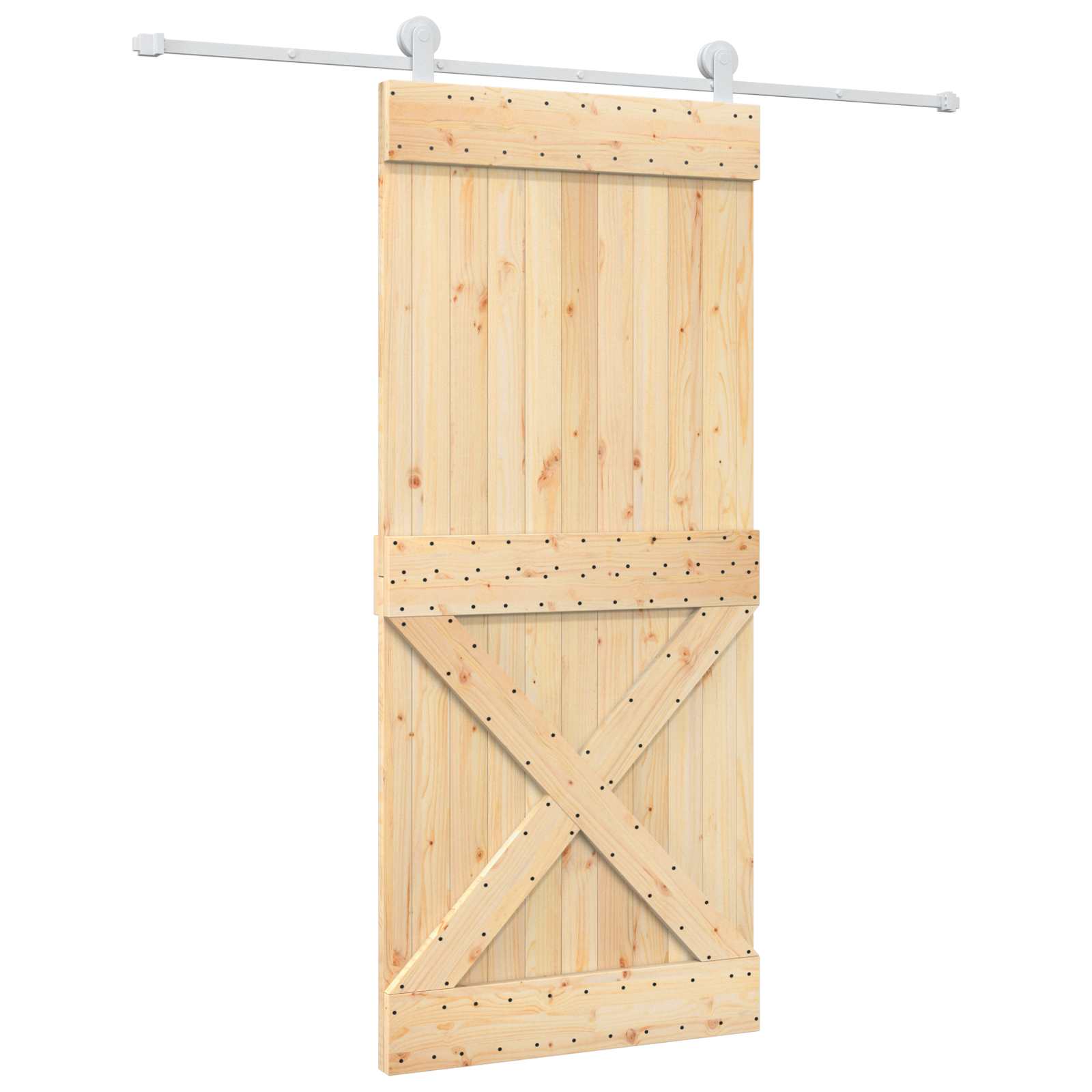 Συρόμενη Πόρτα Φυσικό και Λευκό 90 x 210 cm