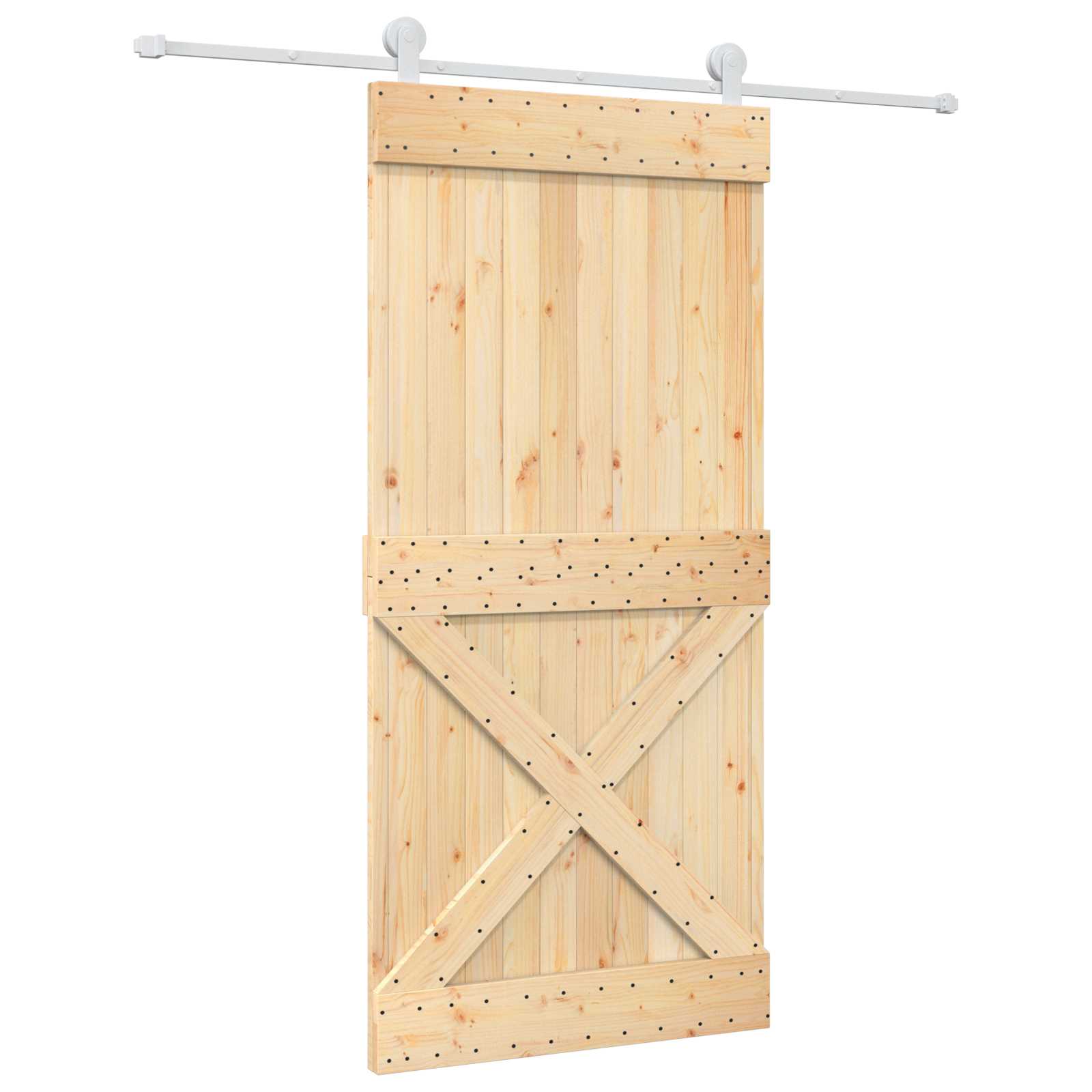 Συρόμενη Πόρτα Φυσικό και Λευκό 95 x 210 cm - Pakobazaar