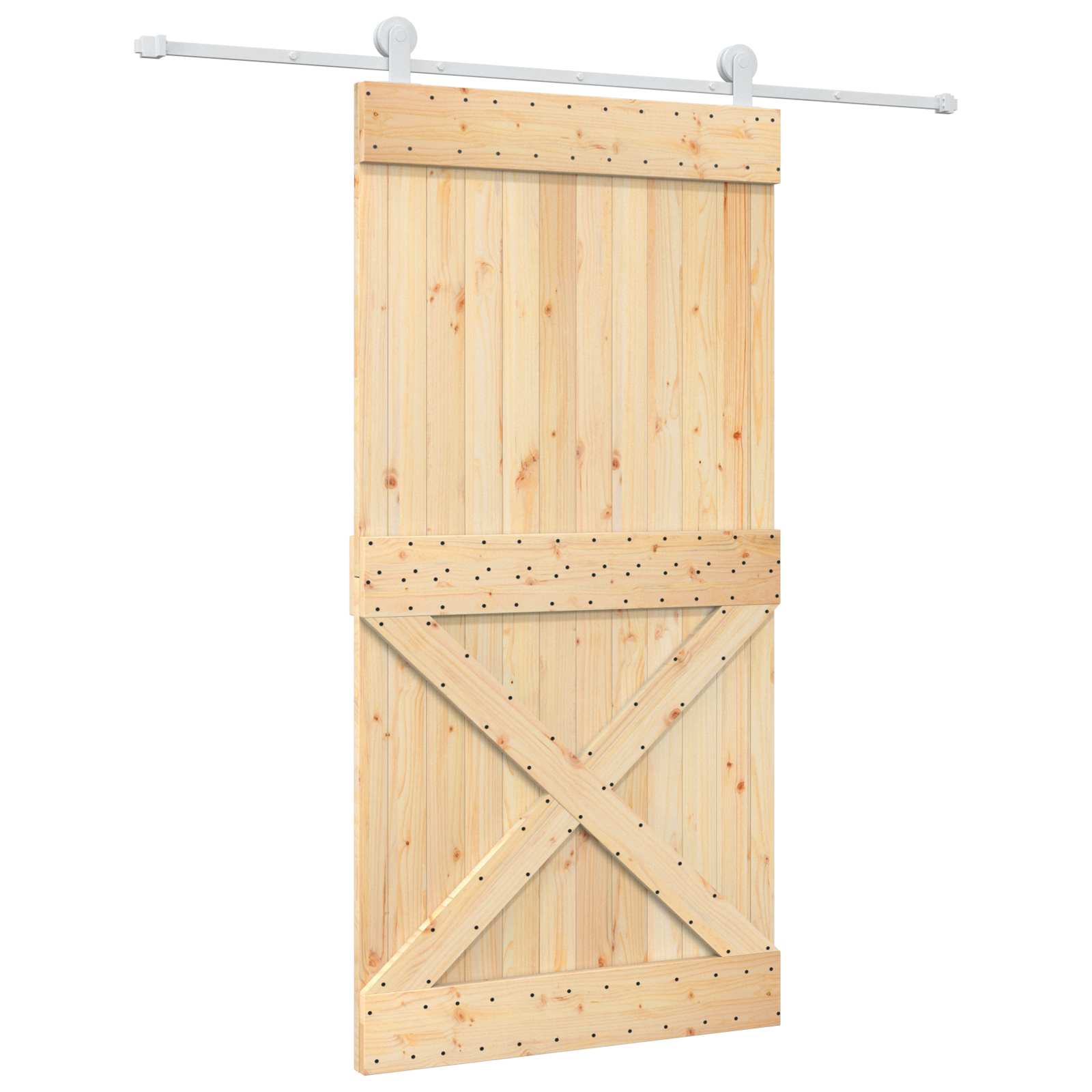 Συρόμενη Πόρτα Φυσικό και Λευκό 100 x 210 cm