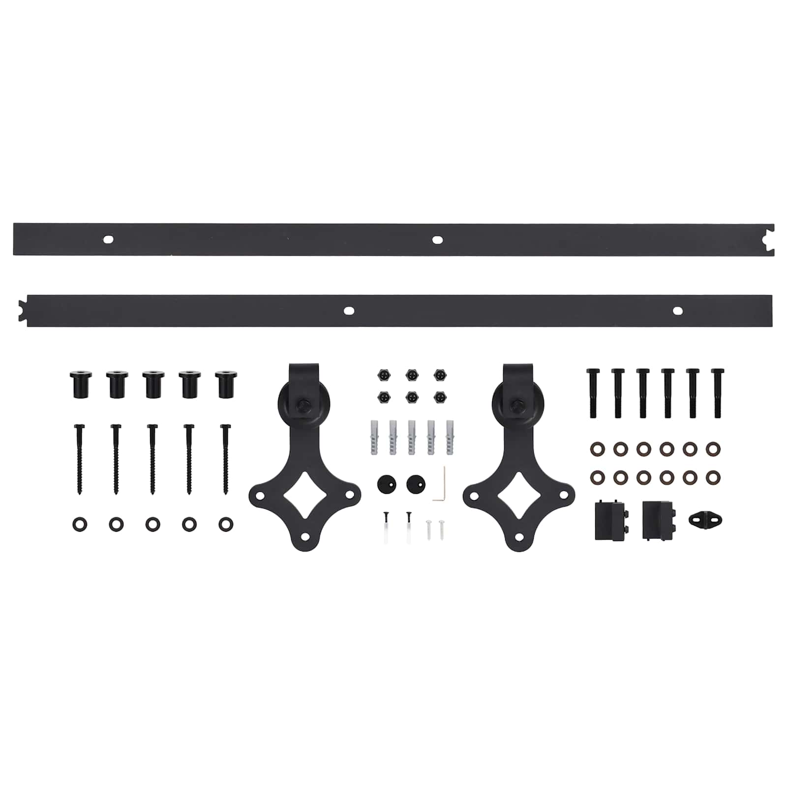 Συρόμενη Πόρτα Φυσικό και Μαύρο 85 x 210 cm - Pakobazaar