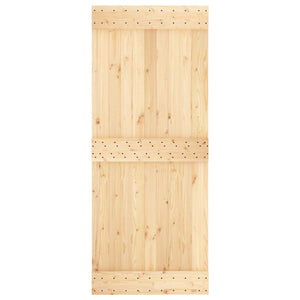Συρόμενη Πόρτα Φυσικό και Μαύρο 85 x 210 cm - Pakobazaar